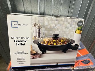 NEW Mainstays 12" Round Ceramic Electric Skillet – unopened box
