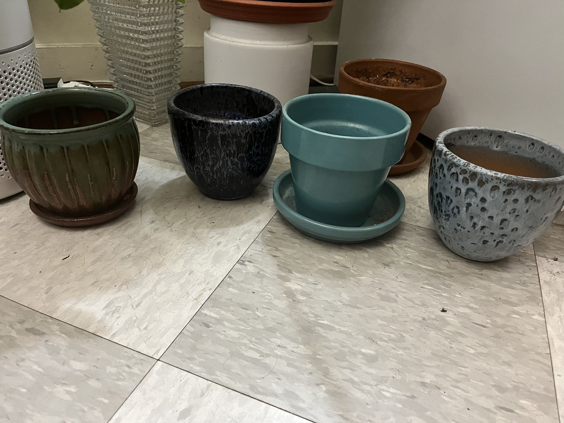 4” Ceramic Glazed Flower Pots, $30 for 4