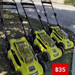 RYOBI 40V CORDLESS LAWM MOWER USED NO BAG NO BATTERY 