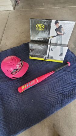 Little Girls Batt, Helmet & Practice Batting Tee
