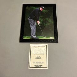 6-Time PGA Major Champion Phil Mickelson Authentic Autographed 8x10 Framed Photo
