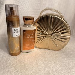 Bath And Bodyworks Touch Of Gold Set With Bag