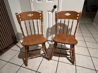 Vintage S. Bent & Bros. Solid Maple Dining Chairs - Pair