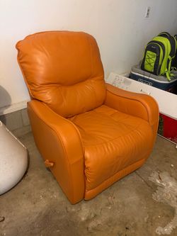 Orange Yates Leather Recliner Chair