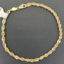 14kt Gold Bracelet Rope 8” 3.2mm 2.40grams 150689 1
