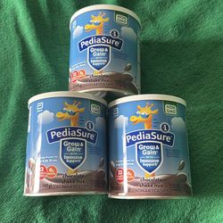 3 cans Pedia Sure chocolate shake mix expire 4/2026