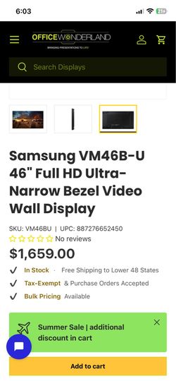 Samsung 46” HD color display