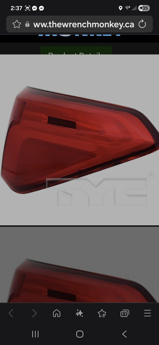 Tail Light  Right Side