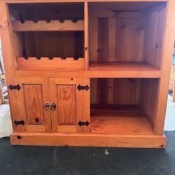 Wooden Bar With Stools 
