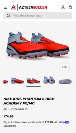 Nike Phantom 6 Kids 5Y no lace