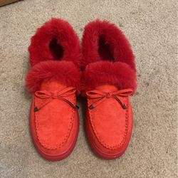 Red Fur Boot Shoes