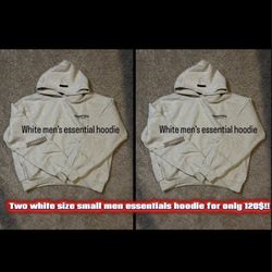 2 White Size Small Men’s Essential Hoodie
