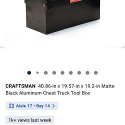 CRAFTSMAN 40.86-in x 19.57-in x 19.2-in Matte Black Aluminum Chest Truck Tool Box
