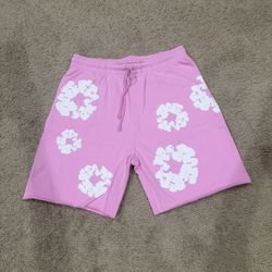 Denim Tear Shorts - Pink