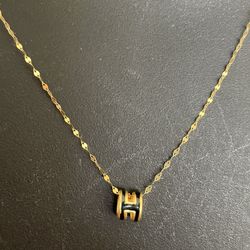 18k Pure Gold Chain And 24k Hermes Pendant Set