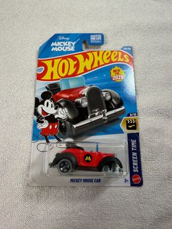 Hot Wheels 2026 Mickey Mouse Car Factory Error Missing Front Wheels Screen Time