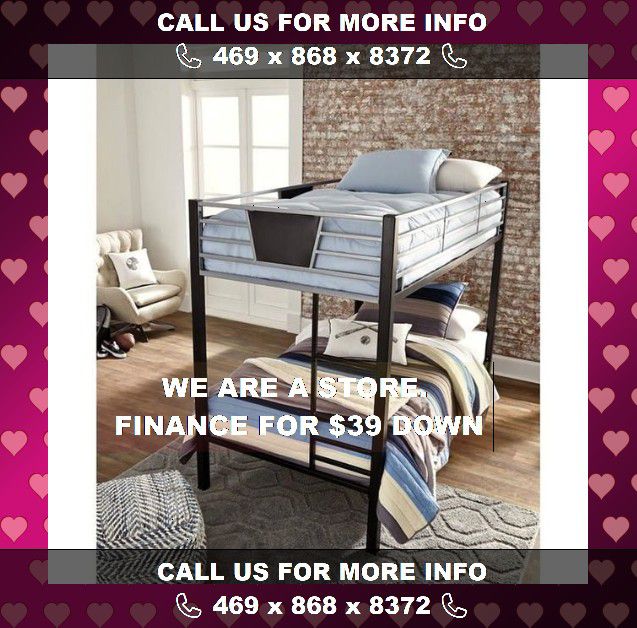 Black/Gray Bunk bed twin/twin Available