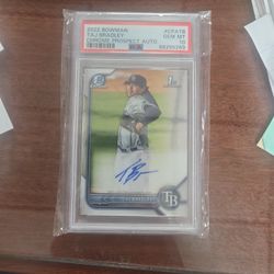 2022 Bowman TAJ BRADLEY chrome Prospect Auto Psa 10 Gem Mt