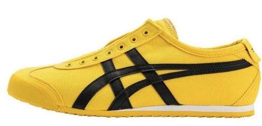 Yellow Onitsuka Tiger sports shoes