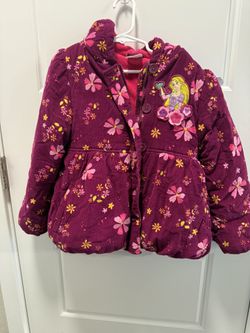 Vintage Disney Store Tangled Repunzel Coat Fleece Lined Corduroy Girls 5/6