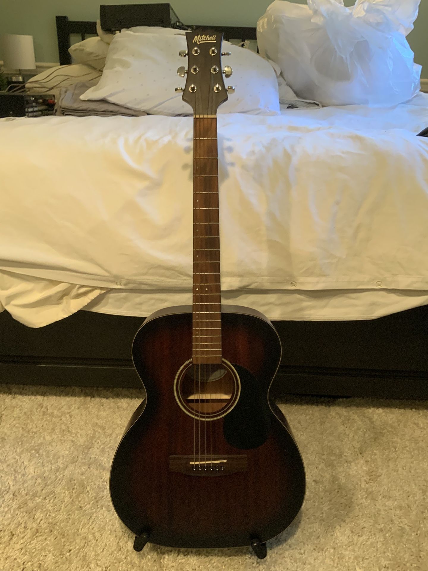 Mitchell T333E-BST Mahogany Auditorium Acoustic-Electric Guitar Edge Burst