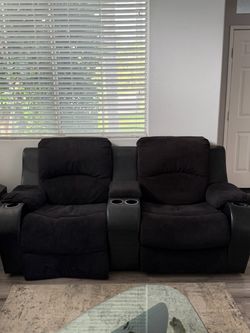 Black recliner loveseat couch