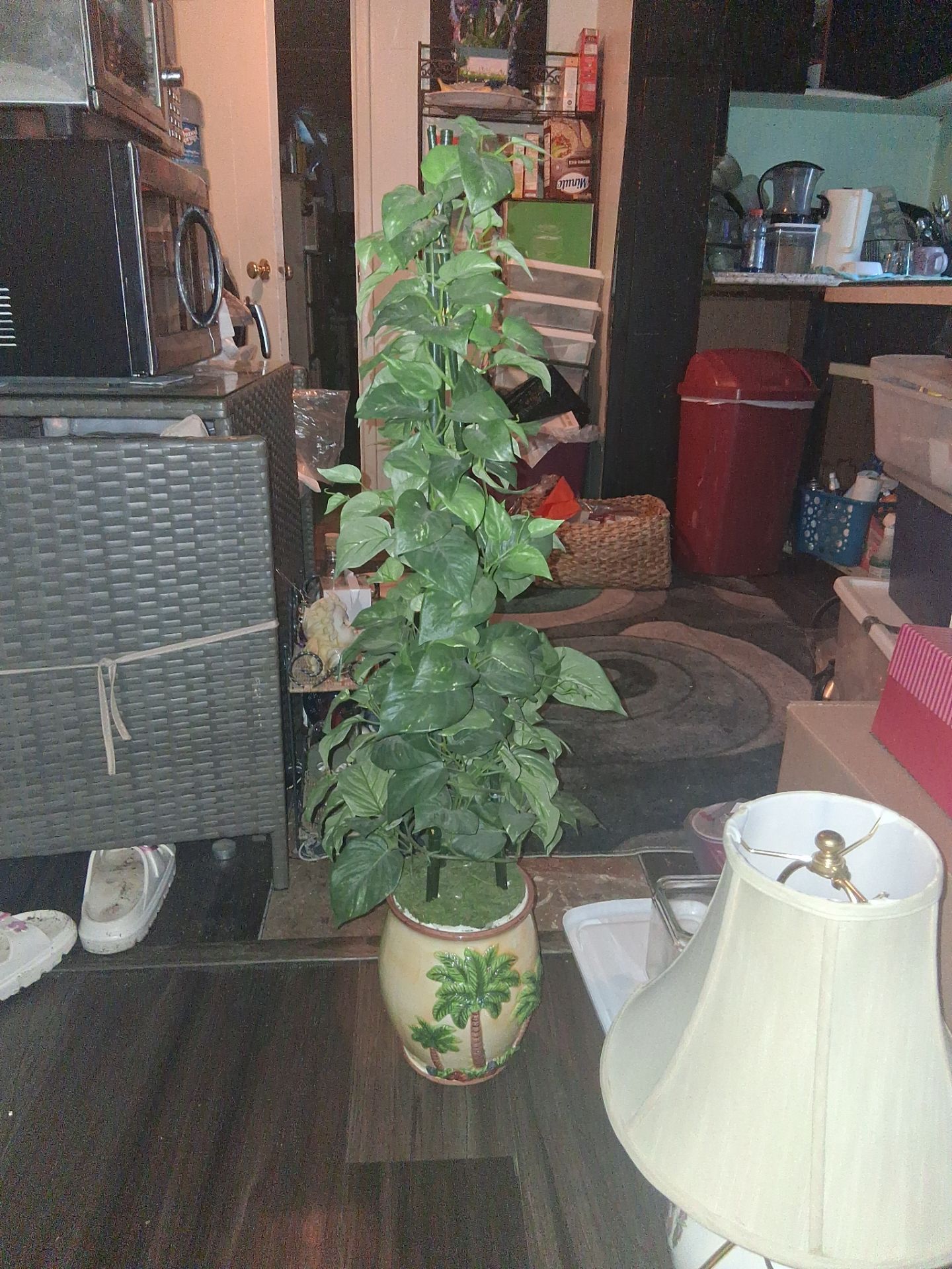 Fake tree with palm tree pot