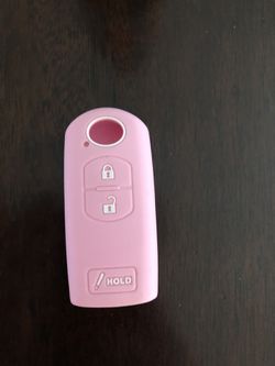 Pink silicone Mazda fob cover - new