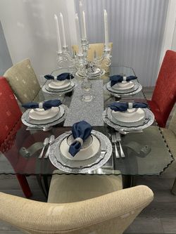 Glass Edged Dining Table Only