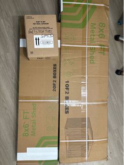 Cobertizo Metálico Nuevo 8x6 FT para Jardín, Herramientas o Almacenamiento - En Caja