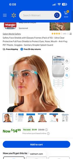 10 PACK of FACE SHIELDS with GLASSES FRAMES