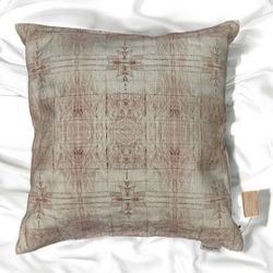 Eskayel Throw Pillow “Ambiko” 18x18 Cotton/Linen Geometric Beige Design