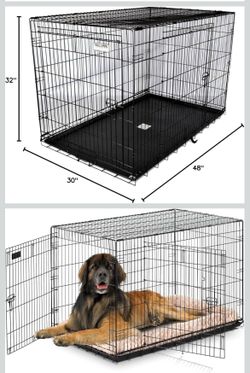 Precision Pet Products Two Door Great Crate Wire Dog Crate, 48 Inch, For Pets 90-125 lbs, With 5-Point Locking System