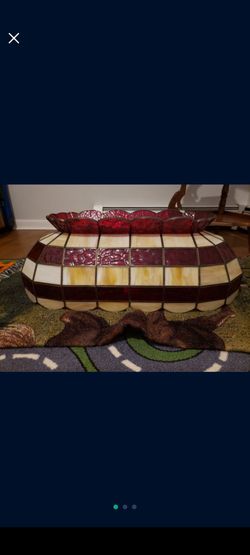 Vintage Stained Glass Pool Table Light