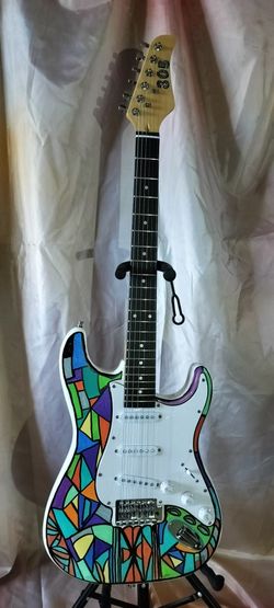 Brand new custom electric guitar with new gig bag