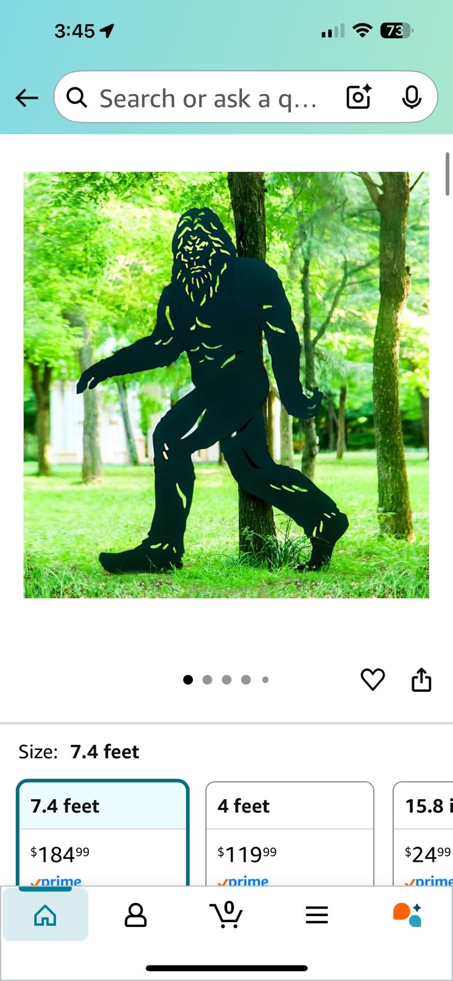 7.4ft Bigfoot Outdoor Decor Big Foot Sasquatch Gifts for Men/Dad/Women Metal Bigfoot Silhouette Statues for Yard Decor, Garden Decor, Yard Art, Forest