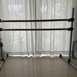 Wood Double Bar Freestanding Ballet Barre