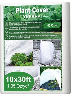 10x30 ft Plant Covers Freeze Protection, Garden Frost Cloth Plant Covers for Winter Protection, Floating Row Cover Frost Blankets for Outdoor Plants (