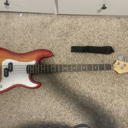 Full Size 4-String Bass Guitar w/ Amp (Barely used)