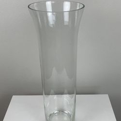 Tall Wide Neck Glass Vase