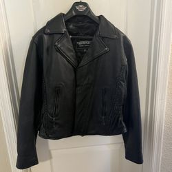 Womens XL Leather Motorcycle Jacket