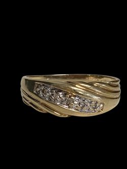 Mens gold diamond ring #17617