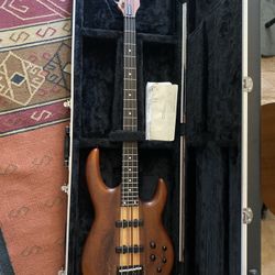 made in USA - 1999 Carvin Koa Neck-through String-through BASS guitar-OHSC
