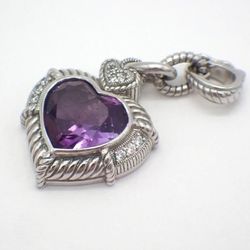 Beautiful Amethyst &CZ Heart Pendant 