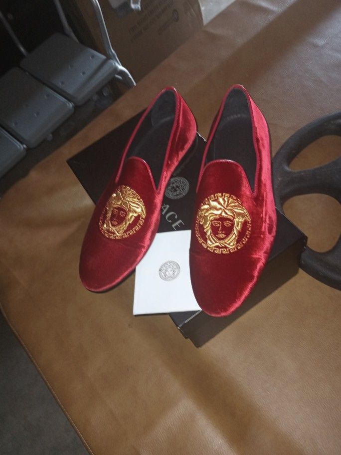 Red versace best sale loafers