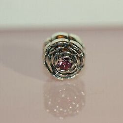 Charm, Blooming Rose w Salmon CZ