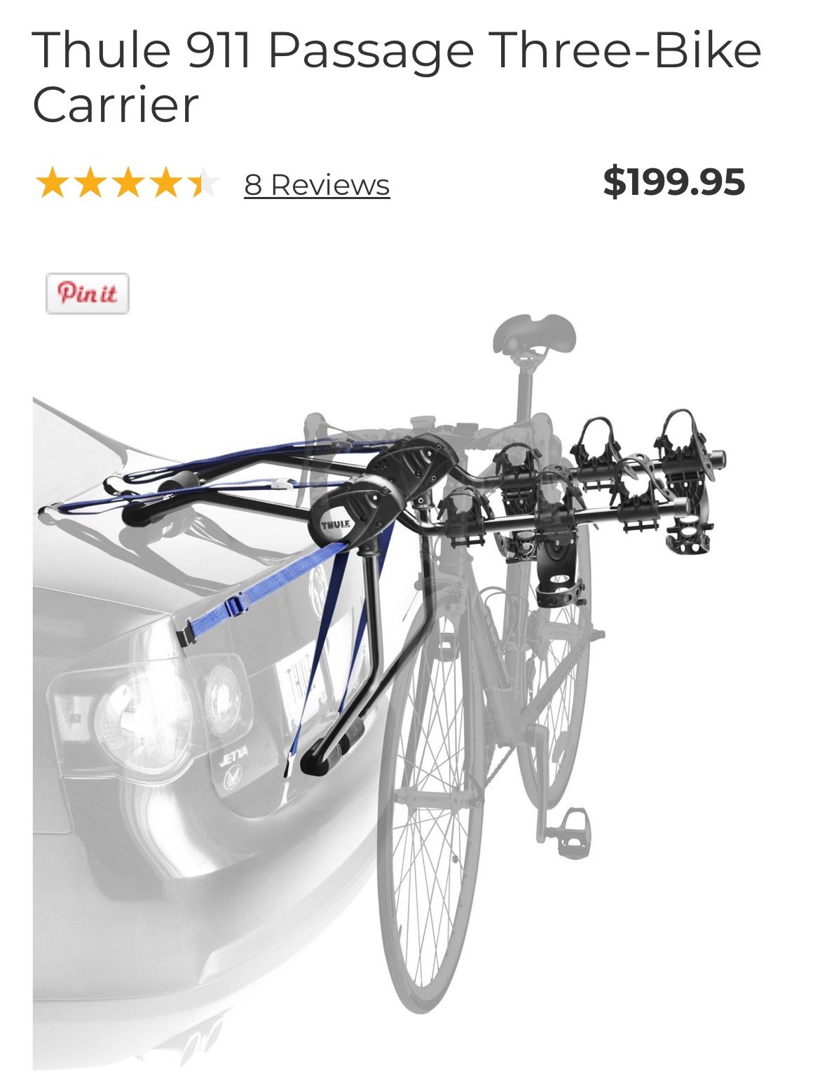 Thule 911 XT - 3 Bike Carrier And One Bike Adapter