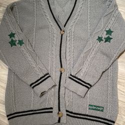 TAYLOR SWIFT DUPE COZY GREY GREEN HOLIDAY FOLKLORE CARDIGAN