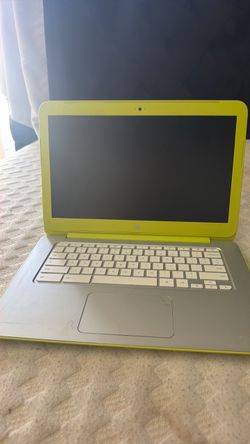HP Chromebook Laptop Yellow and Silver