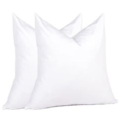 puredown® 18 x 18 Decorative Feather Down Throw Pillow Inserts (Set of 2, White) for Sofa, Couch, Bed, Machine Washable